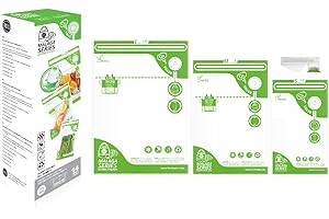 FOSA Set Adaptateur de sacs pour le sous-vide 3-en-1, Série Malaga, assortiment de 14 sacs pour congélation réutilisables (Taille S, M et L)