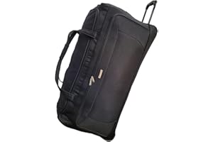 Sac de Voyage à Roulette - Grande Taille - 80 cm de Long - Sac à Roulette 162 L – Sac de Voyage à Roulette - Lilosac (Noir, 80 cm)