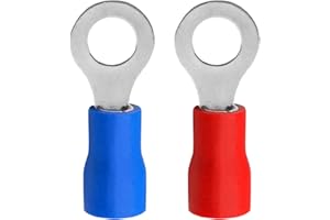 ESMARTLIFE 100Pcs Crimp Connectors,Electrical Connectors,Ring Wire Connector Crimp 50 Red and 50 Blue