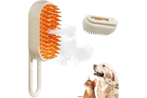Xiujuers 2 Pezzi Spazzola a Vapore per Gatti, 3-in-1 Steamy Cat Brush, Spazzola a Vapore per Cani, Spazzola Gatto con Vapore, Spazzola Cane Vapore per Toelettatura Rimozione Peli Di Animali