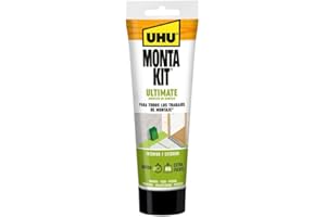 UHU Monta Kit Ultimate, Adhesivo de Montaje Extrafuerte, Pegamento Fuerte Para Todo Sin Disolventes, Blanco, 165g