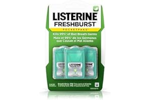 ‎LISTERINE Listerine Pocketpaks Fresh Burst Breath Strips - 3 Pack of 24 strips (total 72 strips) by N/A