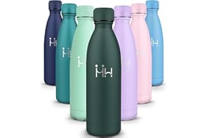 HONEYHOLLY Borraccia Termica, 18/8 Acciaio Inox Bottiglia Termica 1000ml - Senza BPA Borraccia Palestra, Isolato Sottovuoto, Borracce Termiche, Antigoccia, Bottiglia Acqua Termos per Scuola, Sport, Campeggio