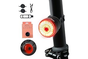 Zequech Smart Bike Tail Light, 6 Modes, Brake Waning, Auto Wake Up, Light Sensing, 15~48 Hours of Running Time，USB Charging, Bicycle Safety Warning Lightweight Accessory (Riding Taillight)