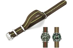 Niziruoup Uhrenarmbänder Elastisches Nylon Französischer Fallschirm NATO Nylon Einteiliges Militärersatzband für Männer Frauen Gebürsteter Edelstahl Schnalle Uhrenarmband 18mm 20mm 22mm