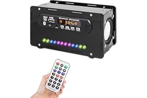 VIRXCIR DIY Bluetooth Speaker Kit, FM Radio Soldering Practice Kits, Mini Home Sound Amplifier Electronics Kit with LED Light, Digital Display, Remote Control and Shell for School STEM Project(Black)