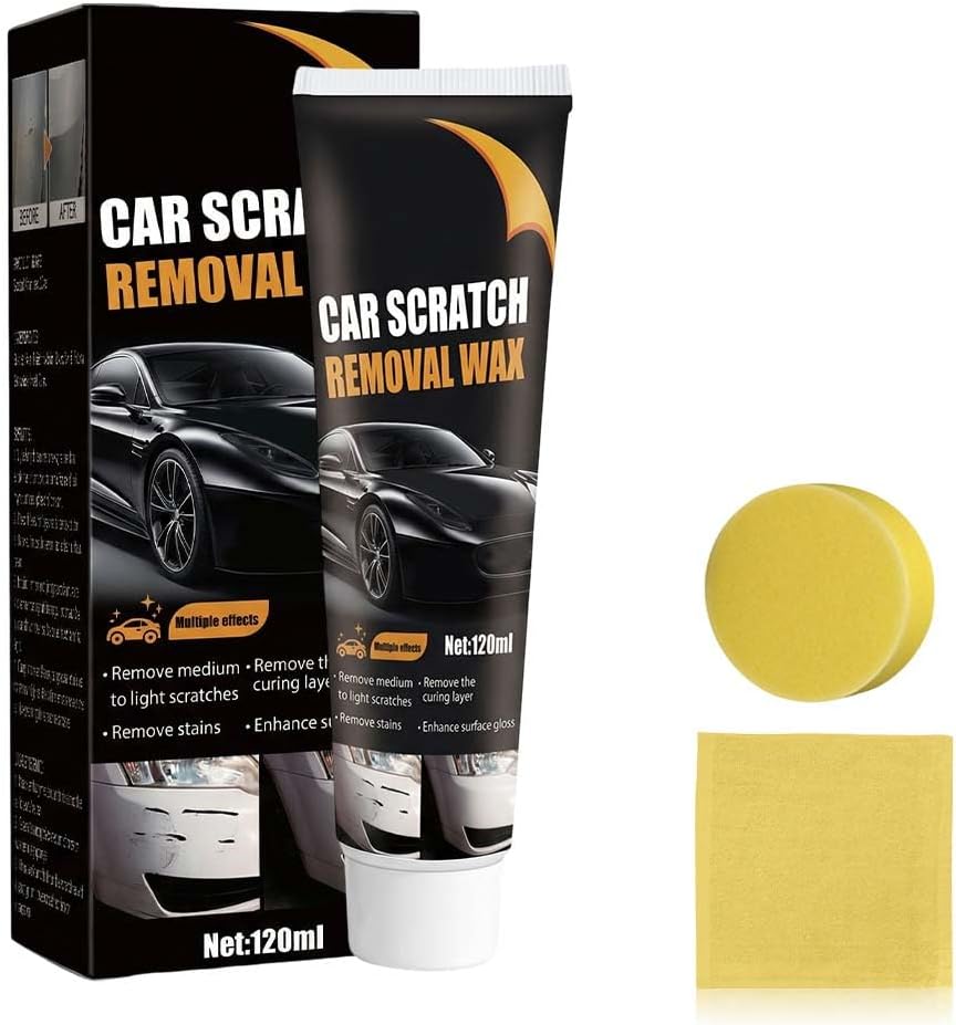Car Scratch Remover, 2026 New Car Polish With Sponge and Towel, Car Scratch Repair Paste for Scratch Remover Kit for Cars Easy To Repair Paint Scratches, Marks, Abrasion, Stains (1PCS)