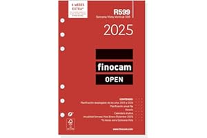 Finocam - Recambio Anual Open 2025 Semana Vista Vertical Enero 2025 - Diciembre 2025 (12 meses) Español