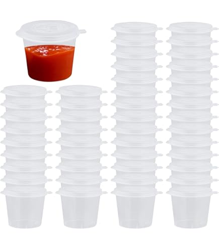 100 Contenitori Per Salsa 50ml - Scatoline Trasparenti Con Coperchio, Per Alimenti - Foto 11