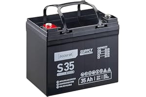 ‎ACCURAT Accurat AGM Batterie S35-12V, 35Ah, zyklenfest, wartungsfrei - VRLA Versorgungsbatterie, Blei Akku, Solarbatterie, Bootsbatterie für Wohnmobil, Wohnwagen, Camper, Bootsbatterie