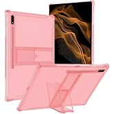 Samsung Galaxy Tab S9 FE Plus/S10 Plus/S9 Plus ile uyumlu Kılıf Darbelere Dayanıklı Şeffaf Kapak X610-16-810-18 X820 Pembe