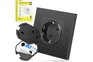 Paquete de 20 Tapa Enchufes ECHOCUBE, Tapa Enchufes de Seguridad con Mecanismo Giratorio y Fuertes Cintas Adhesivas 3M, Tapa Enchufes a Prueba de Niños para el Hogar, la Escuela, Cocinas (negro)