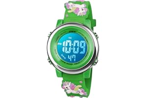 Bigmeda Reloj Digital para Niños Niña, Luz Intermitente LED de 7 Colores Reloj de Pulsera Niña Multifunción, para Niños de 3 a 12 años