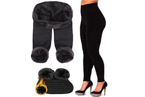 Gadgets Mafia High Waisted Leggings for Women,Water Repellent Tummy Control Fur Fleece Lined Leggings,Thermal Bottoms Workout Gym Stretchy Yoga Pants Plus Size