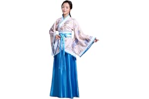 kewing Chino Tradicional Hanfu Vestido - Mujer Danza Clásica Etapa de Rendimiento Hada Falda Traje de Tang Disfraz