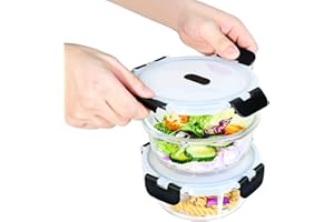 ERUIV Contenitori Vetro [2 Pezzi], Contenitore Vetro Con Coperchio Riutilizzabili, Senza BPA Contenitori In Vetro Con Coperchio, 100% a Prova di Perdite contenitori ermetici vetro, 620ML