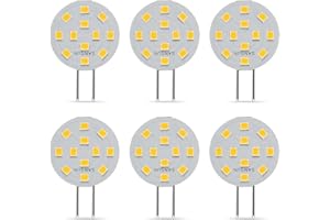 SANSUN G4 LED-Leuchtmittel, 2 W, entspricht 20 W Halogen, G4/GU4/GZ4 Bi-Pin-Sockel, AC/DC12 V, 3000 K, 120 ° Weitwinkel, nicht dimmbar (Warmweiß, 6 Stück)