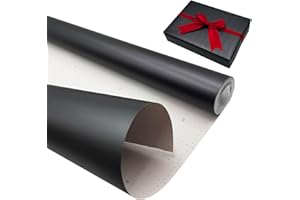 LZRINUE Black Matte Wrapping Paper Roll, 43cm X 12m Solid Color Pearly - lustre Paper, Perfect for Birthday,Wedding, Party, Christmas, Festival Gift Decorations