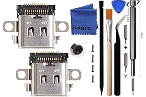 iParto Paquete de 2 puertos de repuesto tipo C para Nintendo Switch USB C puerto de carga cargador conector de repuesto kit de reparación para interruptor NS cargador de carga de alimentación CC