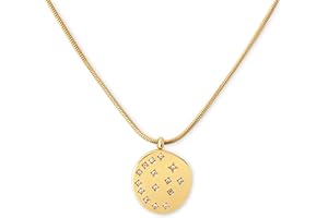 SINGULARU - Collar Bling. Acero con Acabado en Baño de Oro de 18Kt y Circonitas Blancas o Multicolor. Collar con Medallón. Joyas para Mujer