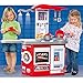 Produktbild #0107 Spielküche 97x 100 cm in Rot mit Waschmaschine und Licht/Sound • Kinderküche Licht Sound Spielzeug Kinderspielküche Zubehör