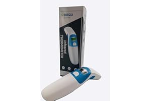 GS1 ITALY Thermomètre de fièvre infrarouge, thermomètre numérique mis à jour, thermomètre frontal avec mode frontal et objet, thermomètre sans contact avec écran LCD, rappel de mémoire, alarme de fièvre