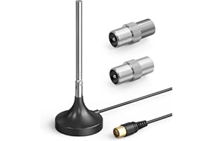 Ancable Antenne d'intérieur DAB+/FM/FM, tuner radio portable et antenne récepteur HiFi avec base magnétique, large compatibilité, garantie de 12 mois (noir)