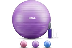 AMAZON BRAND - UMI UMI Pelota de Ejercicio Gym Ball para Fitness, Yoga, Pilates, Embarazo y Sentarse, Talla M L XL (48-75cm)