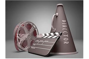 Wee Blue Coo PHOTO FILM DIRECTOR EQUIPMENT CLAPPERBOARD REEL MEGAPHONE ART PRINT