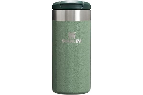 STANLEY 1913 Aerolight Transit Mug Isotherme Café 0.35L - 4 Heures Chaud - 6 Heures Froid - Couvercle Étanche et Blocable - Thermos - Lavable au Lave-Vaisselle - Hammertone Green