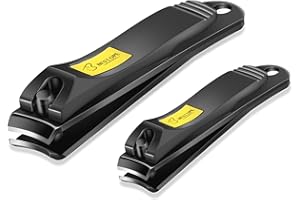 BESTOPE PRO-Lot de 2 coupe-ongles en acier inoxydable pour ongles de doigts et d'orteils