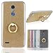 Produktbild Everainy Kompatibel für LG K10 2018/LG K11 Hülle Silikon Bumper Gummi Neu Cover mit Ring 360 Grad Ständer Hüllen für LG K10 2018 Handyhülle Stoßfest TPU Stoßstange Schutzhülle (Gold)