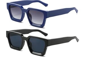 YAMEIZE Rettangolari Quadrati Occhiali da Sole-da Uomo Moda Rettangolari da Donna con Protezione UV400 Retrò Vintage Occhiali