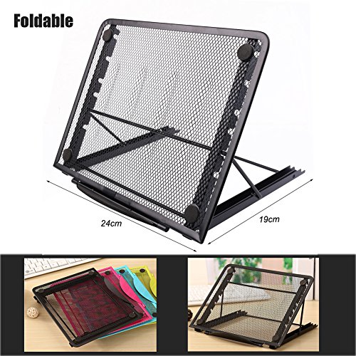 Laptop Ständer Notebookständer Belüftet Verstellbar Faltbarer Metall Ineinander Notebook Standplatz, 24x19CM für Laptop Notebook Pad Phone Tablets-Novata - 5