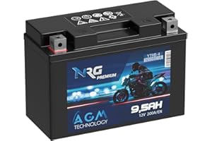 NRG Premium YT9B-4 AGM Motorradbatterie 9,5Ah 12V 200A/EN Batterie YT9B-BS 50801 50815 GT9B-4 auslaufsicher wartungsfrei ersetzt 9Ah 8Ah