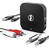 Inateck aptX HD/aptX Low Latency Bluetooth Adapter, 2 in 1 3,5 mm Audio Bluetooth-Sender-Empfänger für TV, Kopfhörer, Lautsprecher und Autoradio