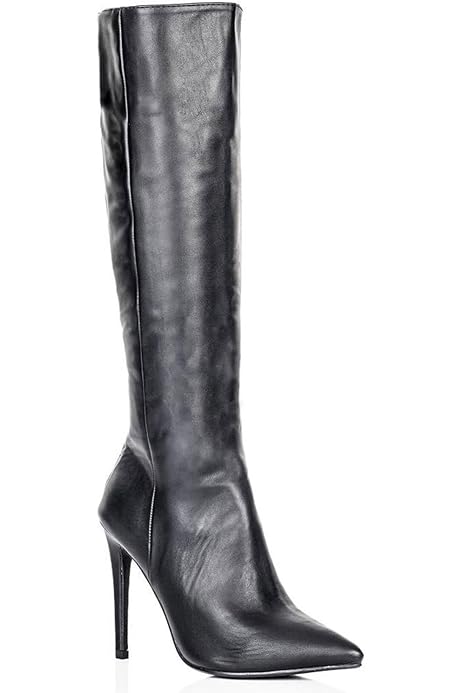 ladies black high boots
