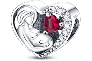 LNQOBU Perles Charm Heart Love de Argent Sterling 925 Femmes Charme Fille Pendentif Breloque pour Pandora Bracelets & Collier