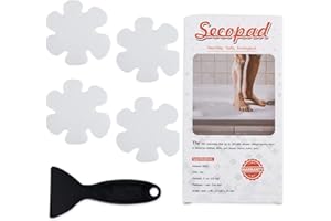 Secopad - Adesivi di Sicurezza per Vasca da Bagno e Doccia, Antiscivolo, con Raschietto di Alta qualità (Clear)