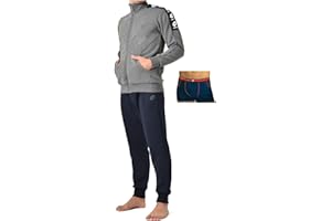 Lotto Tuta Uomo Invernale in Felpa GARZATA + T-Shirt/Boxer Omaggio Tuta Sportiva Uomo Tuta Uomo Cotone Felpato Tuta Uomo Completa L100