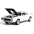 VARIYA ENTERPRISE Alloy Metal Pull Back Die-cast Car 1:32 Fast and The Furious Dodge Charger Diecast Metal Pullback Toy car with Openable Doors, Light Music Boys Gifts Toys for Kids -White