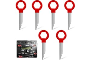 ELEPRUC 6PCS Cle Extraction Autoradio Universel, Autoradio Adaptateur Demontage en Acier Inoxydable, Outils de Démontage Autoradio, Clés Extraction Stéréo Voiture, Outil de Déverrouillage D'autoradio