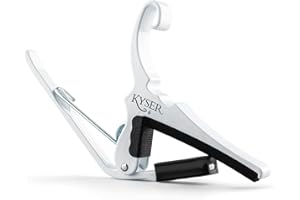 Kyser Cejilla Cambio-Rápido para guitarras acústicas de 6 cuerdas, Blanco, KG6W