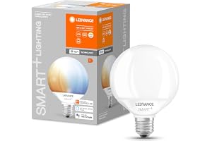 LEDVANCE Smart LED-lampa med Wifi, E27-sockel, dimbar, ljusfärg som kan ändras (2700-6500K), klotform, matt, ersättning för konventionella 100W-lampor, kontrollerbar med Alexa, Google & App, 1-pack