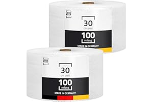 LOGIC PACK Rouleau de film bulle 100m x 30cm – Matériau d’emballage en papier bulle déménagement, expédition, emballage, 2 couches 50 microns