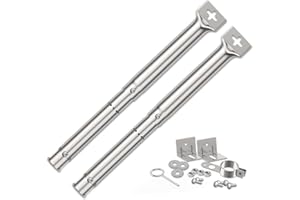 COISIEN Quemador Universal, Quemador Ajustable 30,8 a 44,9 Accesorios de Acero Inoxidable para Piezas de Repuesto de Parrilla de Gas, Quemador Universal para Master Forge Flame y Otras Parrillas (2 piezas)