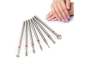 ZETILING Juego de 6 Piezas de Brocas de Diamante, Herramienta de molienda Profesional Cabeza de molienda Accesorios para el Cortador de fresado de uñas Juego de Arena de Diamante Manicura (NO.05)