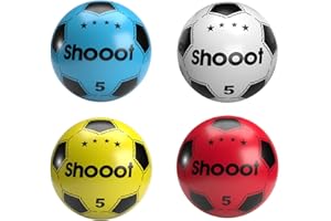 SOURCEDIY Soccer Shoot PVC football (Pack of 5) For Kids (Deflated) Lightweight Party pack Adjustable Inflatable ball Suitable For Indoor Outdoor Play Beach, Home, Birthday, School & Parties Assorted Colors