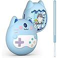 SKEIDO Soft Silicone Cover Case for Tamagotchi Pix Virtual Pet Game Console Protective Cover with Lanyard Gifts For Kids (Only Shell) (Blue)