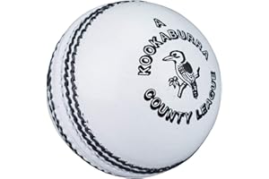 Kookaburra County League Balle de Cricket pour Homme, Jeune et Femme Blanc